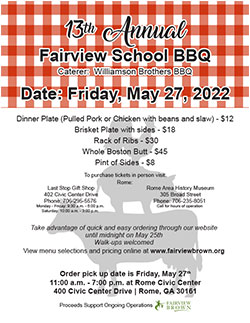 Join Us For The Fairview School 12th Annual BBQ, May 28th!